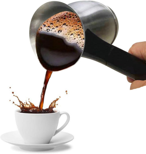 Electric Turkish Coffee Maker Machine, 600ML Stainless Steel Pot with Anti-Scald Handle, Heating Tea Maker Kettle