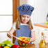 Set, 2 Kids Apron and Chef Hat Adjustable Cotton Child Aprons with Pockets Cute Girls Boys Kitchen Bib Aprons