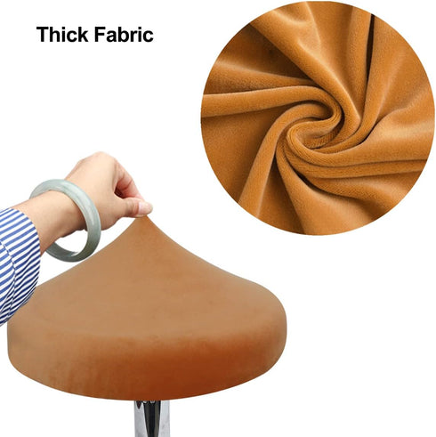 12-16 inch/30-40cm (2, Velvet Round Stool Cover Round Seat Covers for Bar Stools, Luxurious Fabric Stretchable Wrinkle