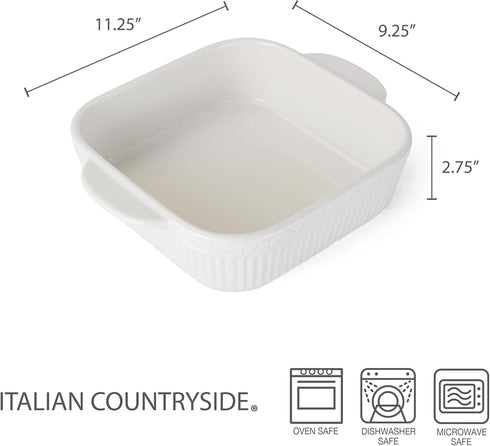 Mikasa Italian Countryside Square Casserole Baker, 9 Inch