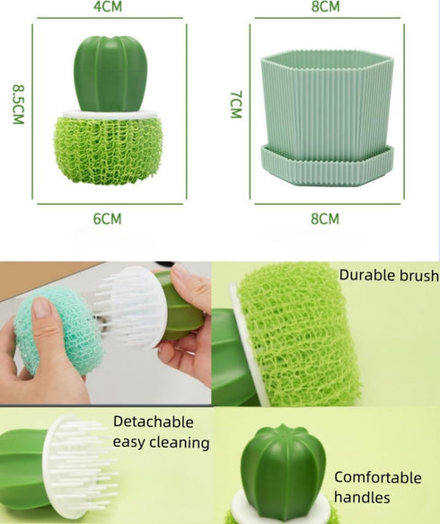 3 Dish and Pot Cleaning Brush with Holder Kitchen Cleaner Dish Scrub Brushes Dishes Pots Pans Cleaning Tool