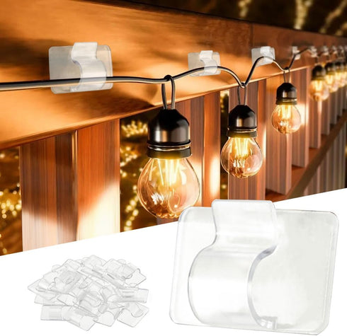 Dazzle Bright Hooks for Outdoor String Lights Clips, 30Pcs Heavy Duty Cable