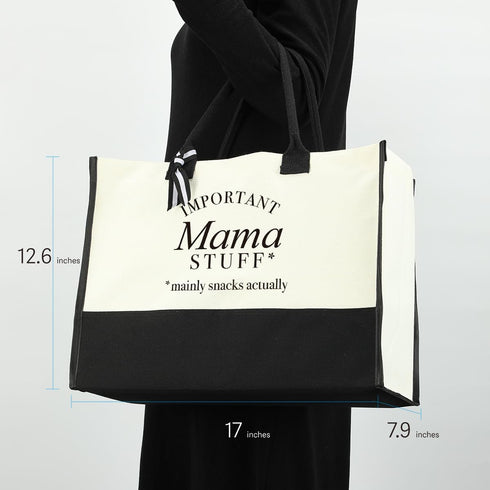HODREU Gigi Mimi Grandma Nana Granny Mama Weekend Tote Bag for Women Personalized Waterproof Canvas Bag