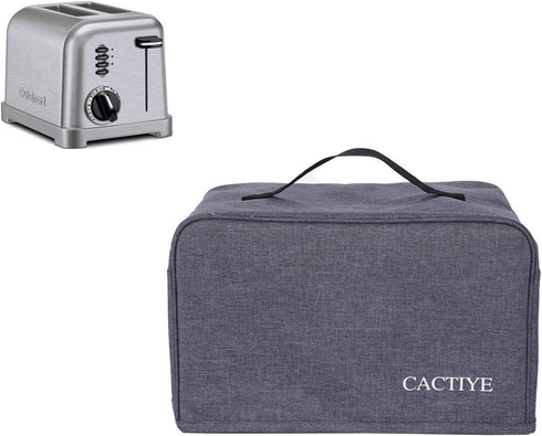 Toaster Dust Cover with Pockets, Compatible with Cuisinart 2 Slice Toaster, Dust Protection (11.5 * 7 * 7.5, Gray)
