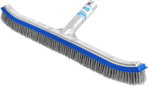440 18-inch Heavy Duty Pool Brush - Extra-Wide Metal Brush Head with Stainless Steel Wire Bristles & Curved Edges