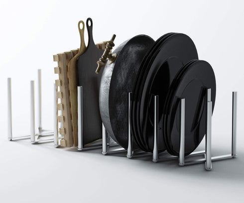 brightmaison BGT Stal Pots and Pans Organizer for Cabinet, Adjustable Stainless Steel Kitchen Organization Unit