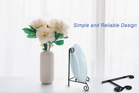 Plate Stand Easel, 6+8+10 Inch 3-Pack Metal Stand for Decorative Plates, Black Easel Holder for Photos Plates Cards Albums