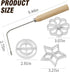 Rosette Iron with Wooden Handle, Stainless Steel Baking Tool for Rosette, Ravioli, Empanada, Cookie Cutters