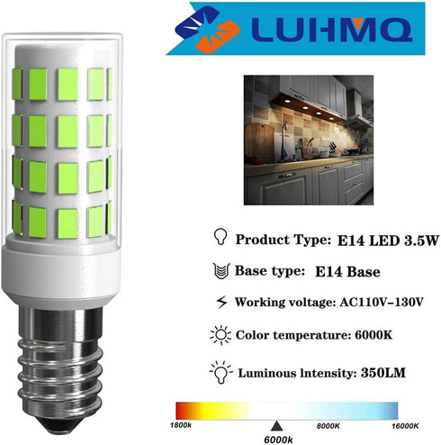 E14 LED Bulbs 3 Pack, E14 European Screw Base for Electric Window Candle Lamp, 3.5W Equivalent to 35W Incandescent
