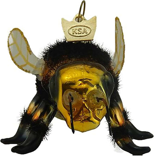Noble Gems Honey Bee Glass Ornament NB1455, New