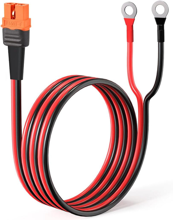 XT60i to O Ring Terminal Cable, 12AWG XT60i Female to O Ring Connector for RC Battery Solar Power (5FT)