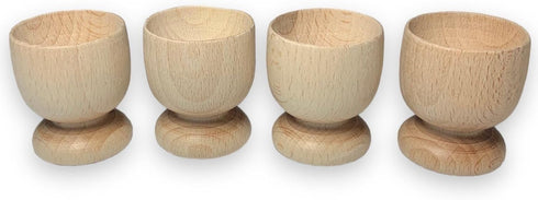 efo Wooden Egg Cups | Boiled Egg Holder | Easter Decor | Arts and Crafts DIY Unfinished Wood | Egg Cup Set of 4