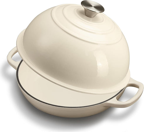 Cast Iron Bread Oven for Sourdough, 6Qt Bread Baking Pan with Lid,