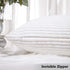 Home Brilliant Oblong Throw Pillow Covers 12x20 Striped Corduroy Rectangle for Spring Decor, Pure White