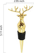 2 Packs Deer Wine Stoppers - Reusable Alloy Wine Bottle Accessories for Home Bar or Party (Silver + Gold)