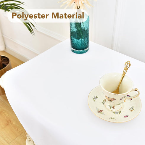 24x24 inch, NEWISHER White Square Tablecloth Heavy Duty Polyester Fabric Table Cloth, Washable Solid Reusable Table