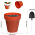 50 Pack Patelai Flower Pot Dessert Cups with Shovel Spoons Plastic Cake Desserts Cups for Farmers Market Construction