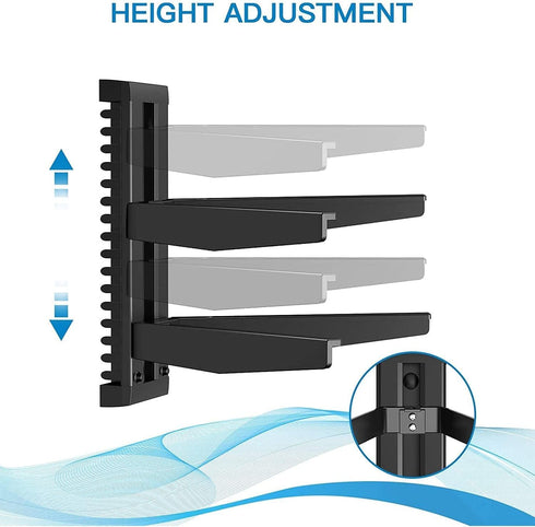 PERLESMITH Floating AV Shelf, Double Wall Mount TV Shelf - Holds up to 17.6lbs for Xbox, Projector, Cable Box