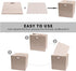 Posprica Storage Cube Basket Bins, 13×13 Foldable Storage Boxes, Set of 4, Beige Thick Fabric Drawer