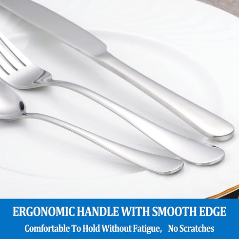 12 Pcs Forks and Spoons Silverware Set, Food Grade Stainless Steel Flatware for Home and Kitchen, Dishwasher Safe