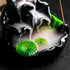 Cute Ceramic Backflow Incense Holder, Waterfall Incense Burner with 48 Incense Cones and 30 Sticks