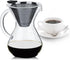 Glass Hand Drip Coffee Maker Pot, 400ML with Stainless Steel Permanent Filter and Scale