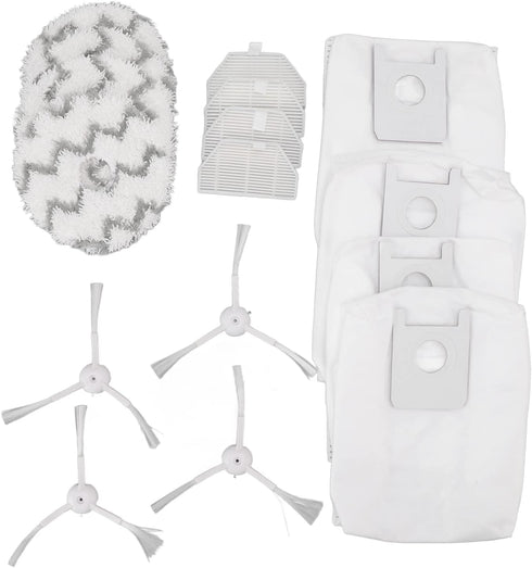 Sweeping Robot Accessories for Roidmi EVA SDJ06RM Vacuum Cleaner, Includes 4 Dust Bags, 4 Filters & 4 Mop Cloths