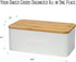 Countertop, OUTSHINE White Bread Box for Kitchen Small Storage Container with Bamboo Lid, Modern Kitchen Organizer