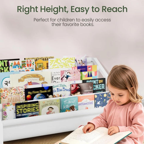 2 4-Tier TCW06WB CHOEZON Kids Bookshelf, Book Shelf for Kids Rooms, Toddler Bookshelf with Open Shelves and Sling Rack