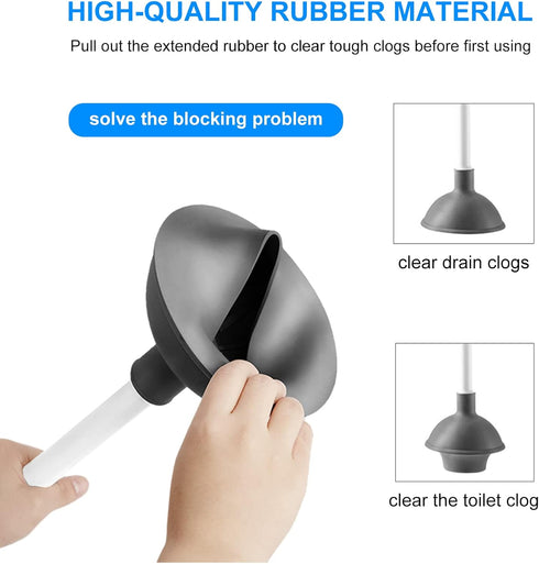 SetSail Toilet Brush and Plunger Set, 2 Packs Heavy Duty Toilet Bowl Brush and Holder, Hidden Toilet Plunger for Deep
