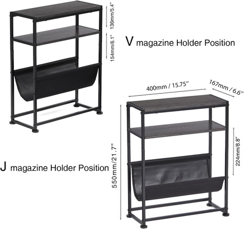 Holder,2 1 Narrow End Table for Small Spaces - Slim Side Table with Magazine in Design Narrow Coffee Table Living
