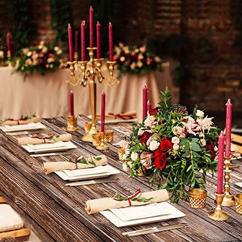 Tatuo Natural Wood Grain Tablecloths, Rustic Plastic Table Covers for 54 x 108 Inch Rectangle Table, Brown