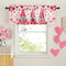 ALAGEO Valentines Valances Window Curtain, Pink Gnomes Kitchen Valances, Rod Pocket Love Heart Balloon Short Topper, 54