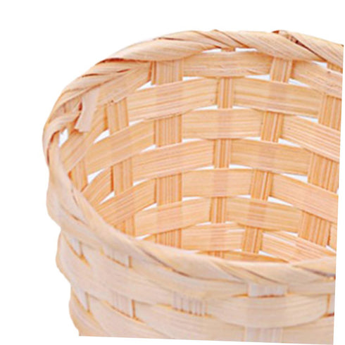 SAFIGLE Bamboo Desk Paper Wastebasket Straw Basket Weaving Organizer, Small Finishing Basket