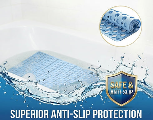 Mantto 30L 17W Inch Nonslip Bathtub Mat Extra Soft TPE Bath Mat for Kids, Machine Washable Bathroom Shower Mat