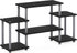 Furinno Tool-Free TV Stand for Entertainment, Black/Grey