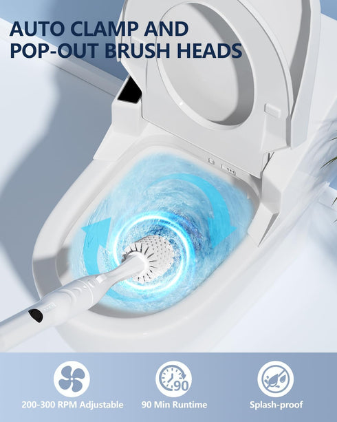 Set, 8 1 8 6 Electric Toilet Brush and Holder Leebein in Electric Toilet Bowl Cleaning Kit with Replaceable Brushes