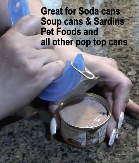 Easy Manual Can Opener, Ring Pull Tab Puller, Protects Nails, Random Color