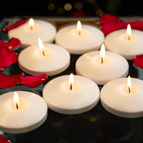 White Floating Candles 3 inch, 36 Pack Floating Candles 10 Hours Long