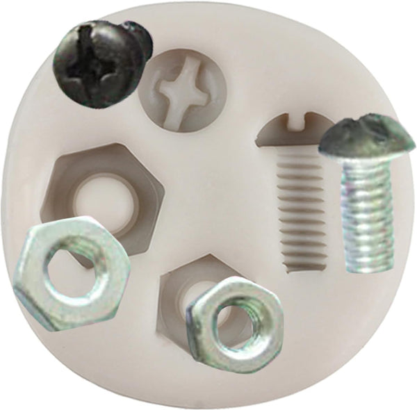 Hand Tools Silicone Molds - Screw Nut Fondant Mold for Construction Tools Candy Decorating Cupcake Topper