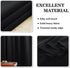 PONY DANCE Black Short Length Curtains for Kitchen, 2 Pieces, Solid Half Window Tiers, 29 x 24 inches