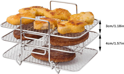 3 Layers Dehydrator Rack Accessories, Stainless Steel Air Fryer Rack Compatible with Instant Pot Vortex