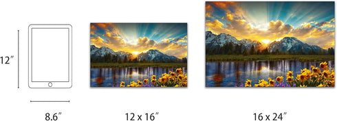 SKASNFAI Grand Teton National Park Wall Art, Sunflower Landscape Canvas Print for Living Room Framed