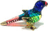 Handmade Mini Blown Glass 2" Parrot Blue Bird - Fantasy Collectible Figurine, Dollhouse Gift Ideas