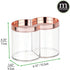 mDesign Plastic Canister Jar Organizer Set with Storage Lid - Clear/Rose Gold Lumiere Collection for Bathroom/Restroom