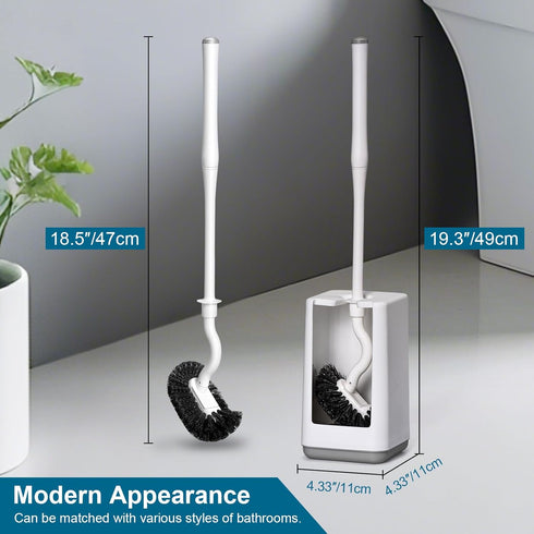 BKCOYSJ 1) Toilet Bowl Brush and Holder Sturdy Plastic Long Handled Toilet Brushes for Bathroom with Ventilated Base