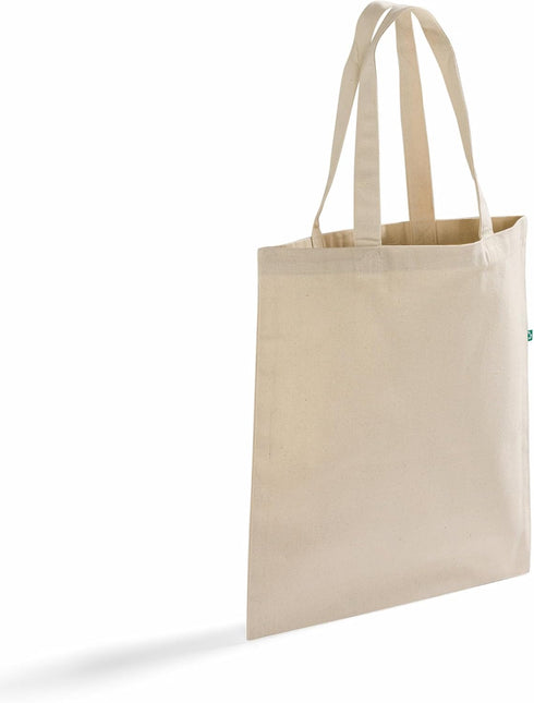 12 Pack 15x16 TBF Wholesale Recycled Canvas Tote Bags in Bulk Heavy Duty Reusable Cotton Cloth Plain Blank Bags