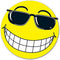 Happy Face with Sunglasses Vinyl Window Stickers, Yellow 6" (12 per Pack)