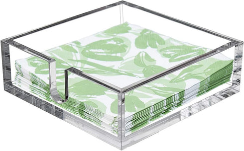 IEEK Acrylic Cocktail Paper Napkin Holder, Decorative Clear Beverage Napkin Caddy, Pack of 1