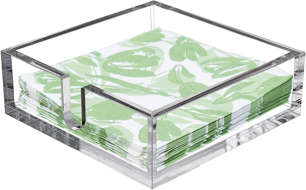 IEEK Acrylic Cocktail Paper Napkin Holder, Decorative Clear Beverage Napkin Caddy, Pack of 1